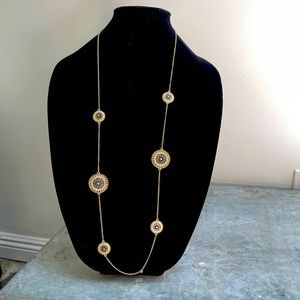 Gold and Black Spanish Medallion Necklace